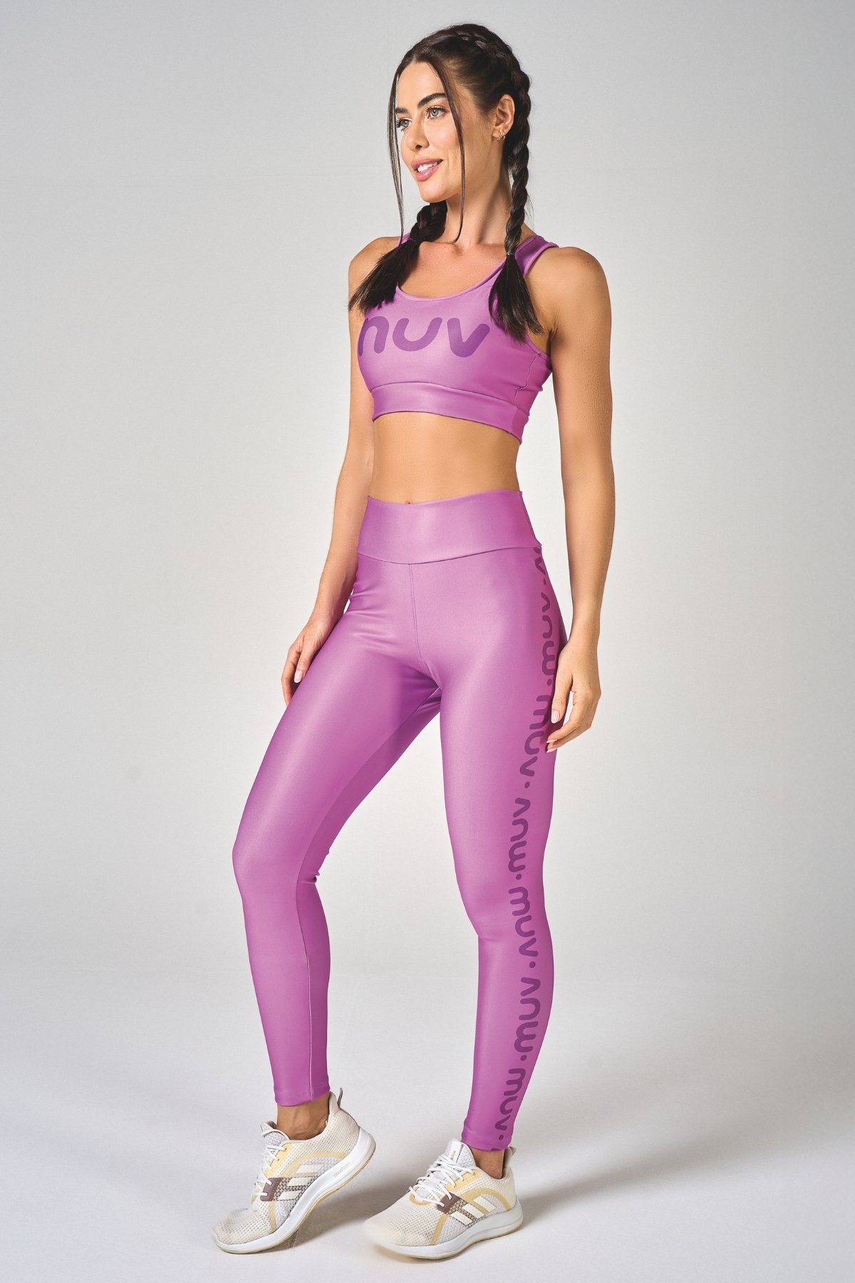 Conjunto Feminino Legging + Top Nadador Trendy Muv - Roxo Amora